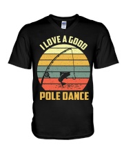 I Love A Good Pole Dance Funny Fishing Pun Gag Gift V-Neck T-Shirt tile