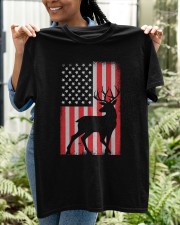 Patriotic American Flag Deer Hunter Classic T-Shirt apparel-classic-tshirt-lifestyle-front-130