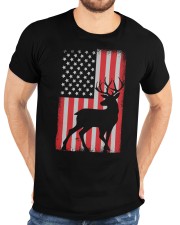Patriotic American Flag Deer Hunter Classic T-Shirt custom-t-shirts-classic-lifestyle-front-196