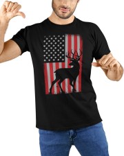 Patriotic American Flag Deer Hunter Classic T-Shirt custom-t-shirts-classic-lifestyle-front-212