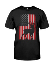 Patriotic American Flag Deer Hunter Premium Fit Mens Tee tile