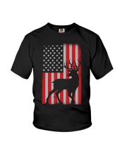Patriotic American Flag Deer Hunter Youth T-Shirt tile
