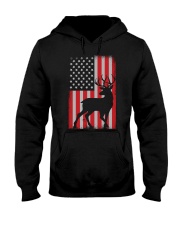 Patriotic American Flag Deer Hunter Hooded Sweatshirt tile