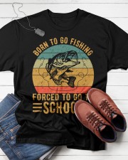 Born To Go Fishing Forced To School Classic T-Shirt apparel-classic-tshirt-lifestyle-front-216
