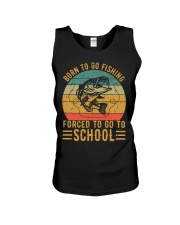 Born To Go Fishing Forced To School Unisex Tank tile