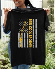 Reel Cool Brother Fishing American Usa Flag Gift For Brother Classic T-Shirt apparel-classic-tshirt-lifestyle-front-130