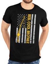 Reel Cool Brother Fishing American Usa Flag Gift For Brother Classic T-Shirt custom-t-shirts-classic-lifestyle-front-196