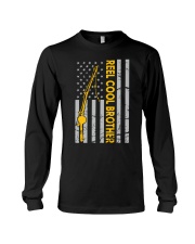 Reel Cool Brother Fishing American Usa Flag Gift For Brother Long Sleeve Tee tile