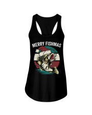 Merry Fishmas Funny Christmas Fishing Lover Fisherman Angler Ladies Flowy Tank tile