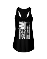 Eat Sleep Hunt Repeat Hunting Hunter Deer American Flag Ladies Flowy Tank tile