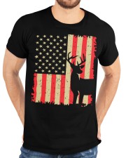 Deer Hunting Vintage Distressed American Flag Classic T-Shirt custom-t-shirts-classic-lifestyle-front-196