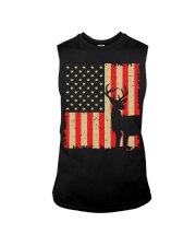 Deer Hunting Vintage Distressed American Flag Sleeveless Tee tile