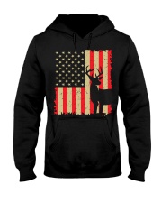 Deer Hunting Vintage Distressed American Flag Hooded Sweatshirt tile