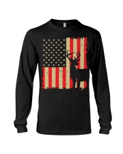 Deer Hunting Vintage Distressed American Flag Long Sleeve Tee tile