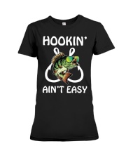 Bass Fishing Hooking Aint Easy Hooker Premium Fit Ladies Tee tile