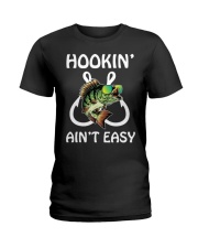 Bass Fishing Hooking Aint Easy Hooker Ladies T-Shirt tile