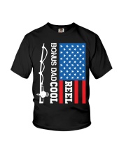 Reel Cool Bonus Dad Fishing Birthday Fathers Gift Youth T-Shirt tile