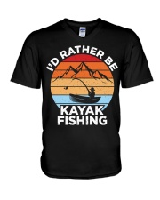 Id Rather Be Kayak Fishing V-Neck T-Shirt tile