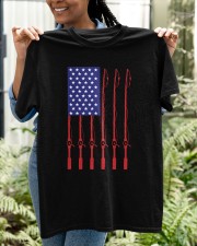 Fathers Day Fishing Flag Gift Classic T-Shirt apparel-classic-tshirt-lifestyle-front-130