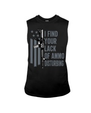 I Find Your Lack Of Ammo Disturbing Gun Joke On Back Zip Sleeveless Tee tile