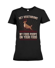 Funny Hunting Saying Deer Hunter I Vegetarian Food Premium Fit Ladies Tee tile