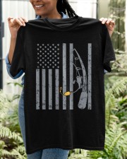 American Flag Fishing Funny Classic T-Shirt apparel-classic-tshirt-lifestyle-front-130