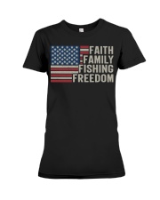Faith Family Fishing Freedom Premium Fit Ladies Tee tile