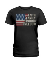Faith Family Fishing Freedom Ladies T-Shirt tile