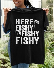 Here Fishy Fishy Fishy T-Shirt Fisherman Shirt Classic T-Shirt apparel-classic-tshirt-lifestyle-front-130