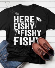Here Fishy Fishy Fishy T-Shirt Fisherman Shirt Classic T-Shirt apparel-classic-tshirt-lifestyle-front-216