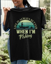 Vintage Life Is Always Better When I’m Fishing Lucky Fishing Classic T-Shirt apparel-classic-tshirt-lifestyle-front-130