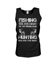 Fishing & Deer Hunting Solve Problems Funny Unisex Tank tile