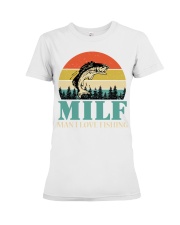 Milf Man I Love Fishing Retro Vintage Sunset Funny Fishing Gift Classic Premium Fit Ladies Tee tile
