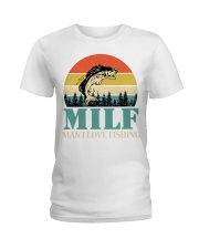 Milf Man I Love Fishing Retro Vintage Sunset Funny Fishing Gift Classic Ladies T-Shirt tile