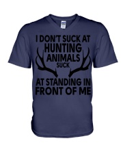 I Don’t Suck At Hunting Animals Suck At Standing In Front Of V-Neck T-Shirt tile