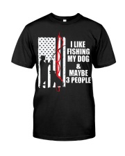 I Like Fishing My Dog And Maybe 3 People Anglers Usa Flag Premium Fit Mens Tee tile