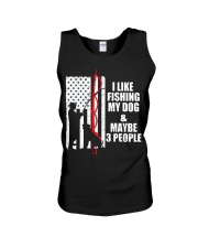 I Like Fishing My Dog And Maybe 3 People Anglers Usa Flag Unisex Tank tile