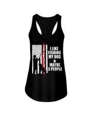 I Like Fishing My Dog And Maybe 3 People Anglers Usa Flag Ladies Flowy Tank tile