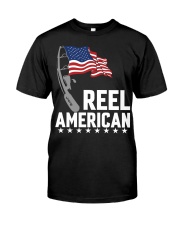 Patriotic Funny Fishing American Flag Classic T-Shirt front