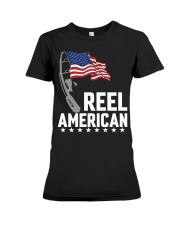 Patriotic Funny Fishing American Flag Premium Fit Ladies Tee tile