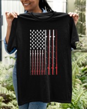 Fishing Rod American Flag Funny Classic T-Shirt apparel-classic-tshirt-lifestyle-front-130