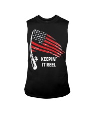 American Flag Fishing Keepin It Reel Sleeveless Tee tile
