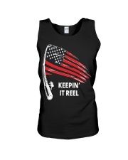 American Flag Fishing Keepin It Reel Unisex Tank tile