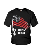 American Flag Fishing Keepin It Reel Youth T-Shirt tile