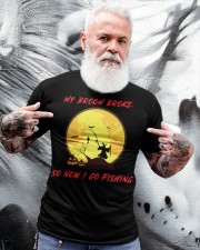 My Broom Broke So Now I Go Fishing Halloween Horror Gift Classic Classic T-Shirt apparel-classic-tshirt-lifestyle-front-267