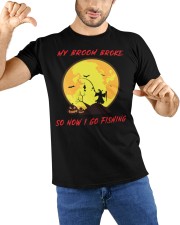 My Broom Broke So Now I Go Fishing Halloween Horror Gift Classic Classic T-Shirt custom-t-shirts-classic-lifestyle-front-212