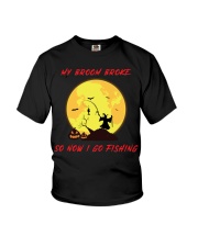My Broom Broke So Now I Go Fishing Halloween Horror Gift Classic Youth T-Shirt tile