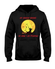 My Broom Broke So Now I Go Fishing Halloween Horror Gift Classic Hooded Sweatshirt tile