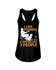 Funny I Like Fishing My Dog And Maybe 3 People Ladies Flowy Tank tile