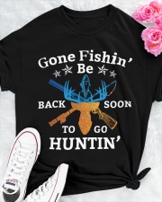 Gone Fishin Be Back Soon To Go Huntin Classic T-Shirt apparel-classic-tshirt-lifestyle-front-192